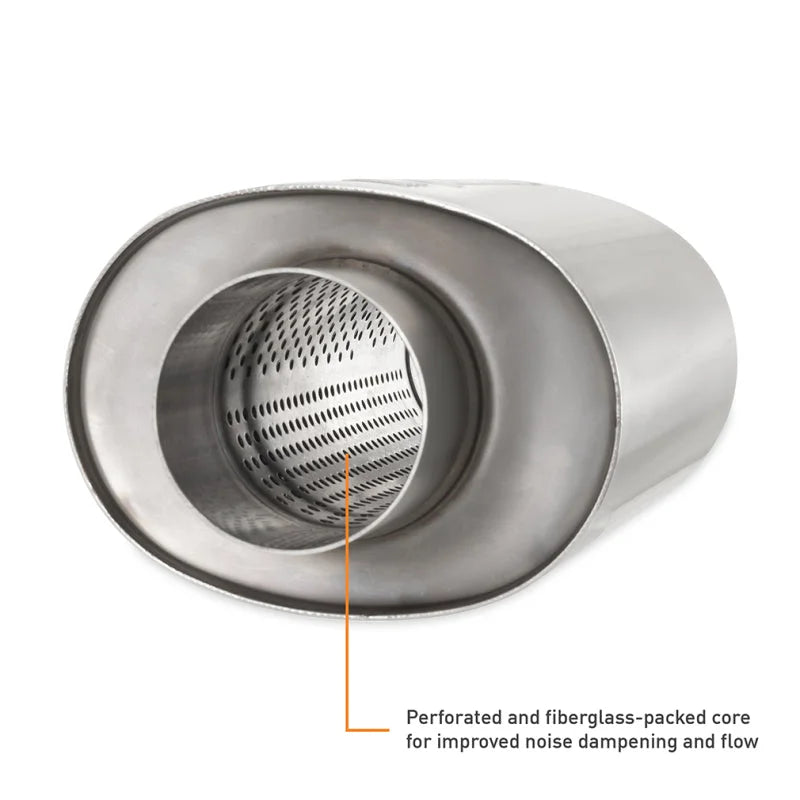 Mishimoto Universal Resonator with 2.5in Inlet/Outlet - Brushed - Installation View