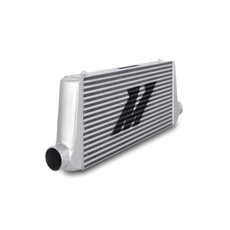 Mishimoto Universal Silver R Line Intercooler Overall Size: 31x12x4 Core Size: 24x12x4 Inlet / Outle - Side View