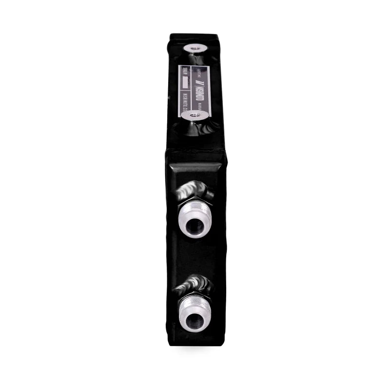 Mishimoto Universal Small Bar and Plate Dual Pass Black Oil Cooler - Back View