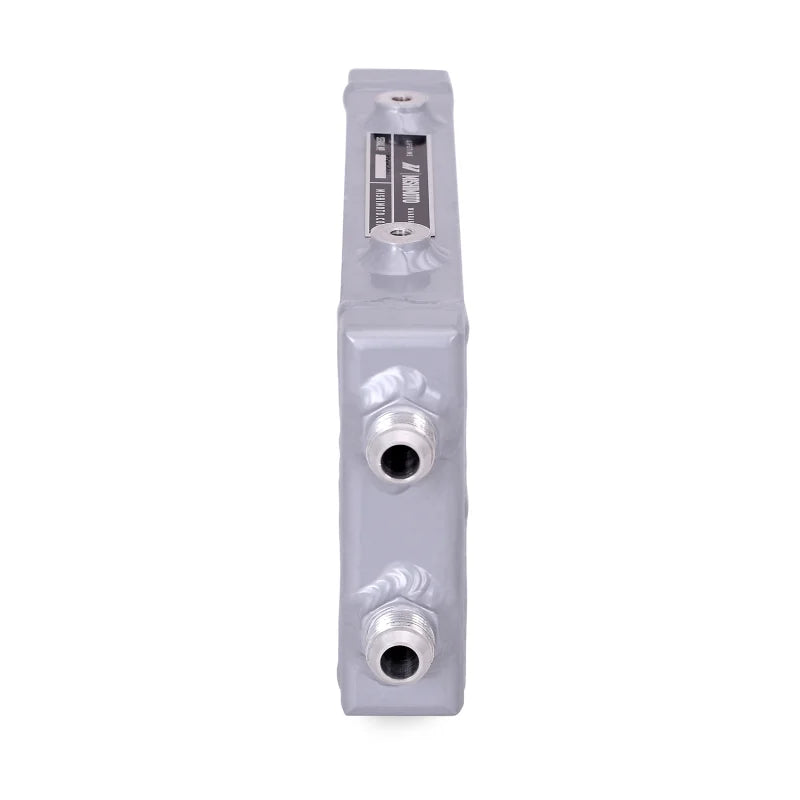 Mishimoto Universal Small Bar and Plate Dual Pass Silver Oil Cooler - Back View