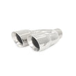 Load image into Gallery viewer, Mishimoto Universal Steel Muffler Tip 2.5in Inlet Dual Y Polished - Side View