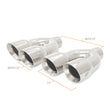 Load image into Gallery viewer, Mishimoto Universal Steel Muffler Tip 2.5in Inlet Dual Y Polished - Detail View