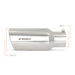 Load image into Gallery viewer, Mishimoto Universal Steel Muffler Tip 5in Inlet 6in Outlet Polished - Side View