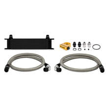 Load image into Gallery viewer, Mishimoto Universal Thermostatic 10 Row Oil Cooler Kit - Black - Side View