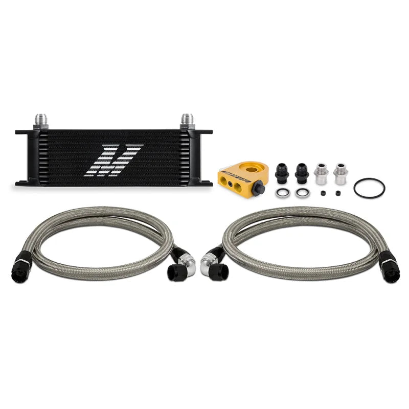 Mishimoto Universal Thermostatic Oil Cooler Kit 13-Row Black - Main Product View