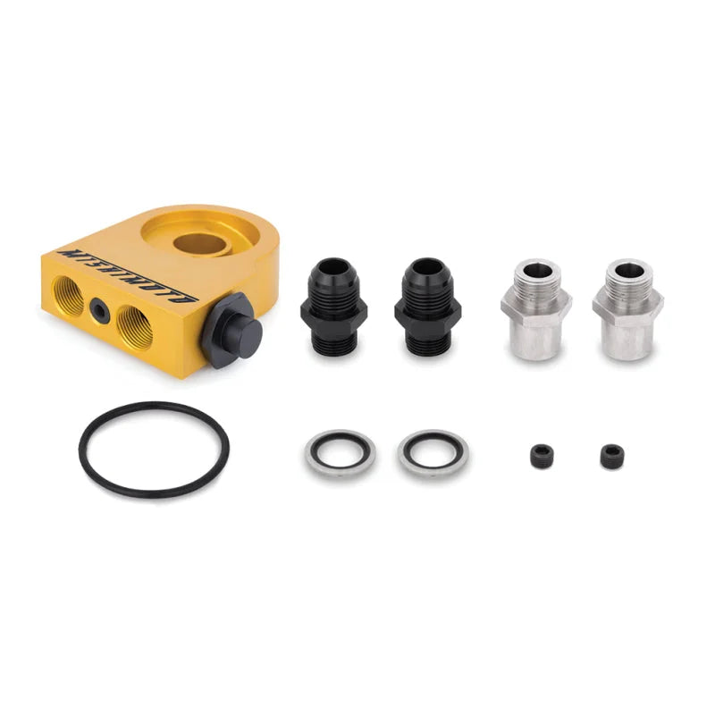 Mishimoto Universal Thermostatic Oil Cooler Kit 16-Row Silver - Installation View