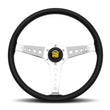 Load image into Gallery viewer, Momo California Steering Wheel 360 mm - Black Leather/White Stitch/Pol Spokes