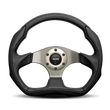 Load image into Gallery viewer, Momo Eagle Steering Wheel 350 mm - Black Leather/Anth Spokes