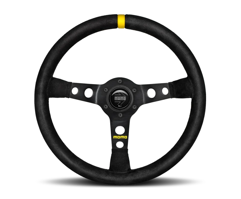 Momo MOD07 Steering Wheel 350 mm -  Black Suede/Black Spokes/1 Stripe
