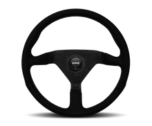 Load image into Gallery viewer, Momo Montecarlo Alcantara Steering Wheel 350 mm - Black/Black Stitch/Black Spokes