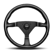 Load image into Gallery viewer, Momo Montecarlo Steering Wheel 320 mm - Black Leather/Black Stitch/Black Spokes