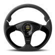 Load image into Gallery viewer, Momo Nero Steering Wheel 350 mm - Black Leather/Suede/Black Spokes