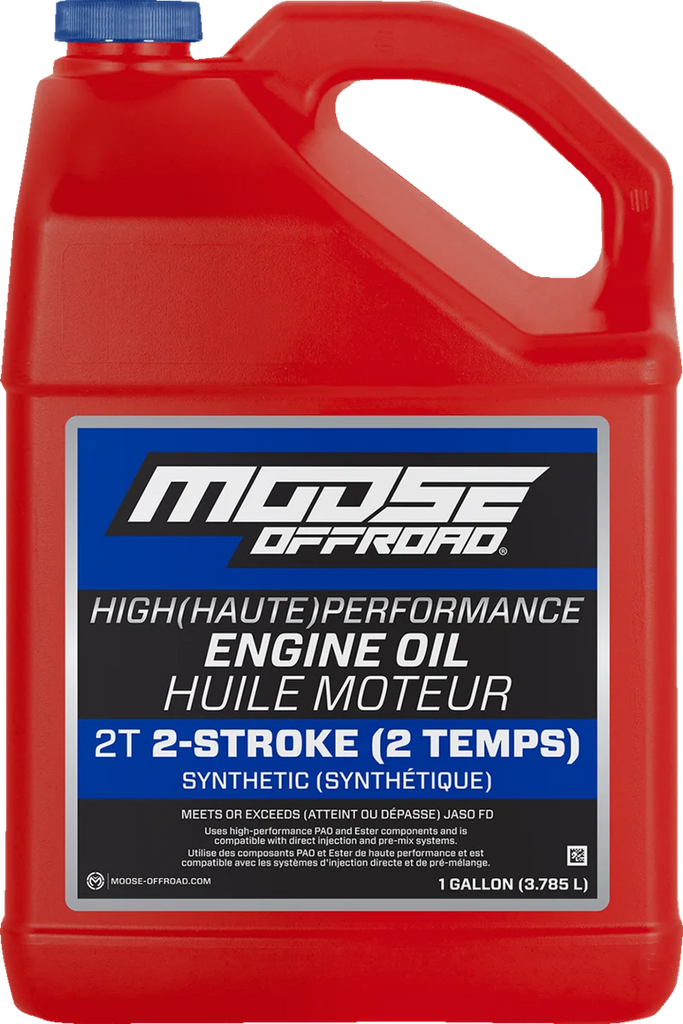 Moose Offroad 2-Stroke Synthetic Engine Oil - 1 US quart 219383 - Side View