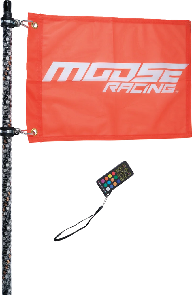 Moose Offroad 3' Whip Light - RGB - Black - Chase SB-CHSBTR-131PU - Side View