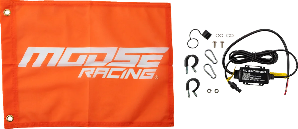 Moose Offroad 3' Whip Light - RGB - Black SB-RGBBT-131-PU - Back View