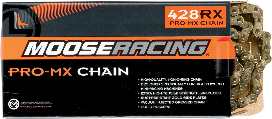 Moose Offroad 428 RXP Pro-MX Chain - Gold - 90 Links M5750090 - Side View