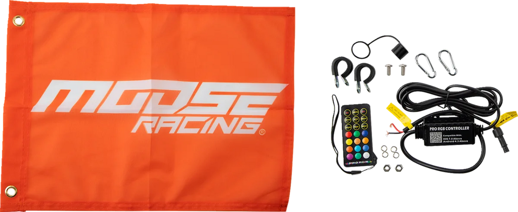 Moose Offroad 5' Whip Light - RGB - Black - Chase SB-CHSBTR-151PU - Side View