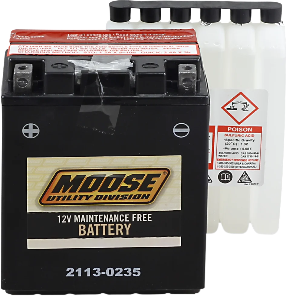 Moose Offroad AGM Battery - YTX14AH-BS MTX14AH-BS - Main Product View