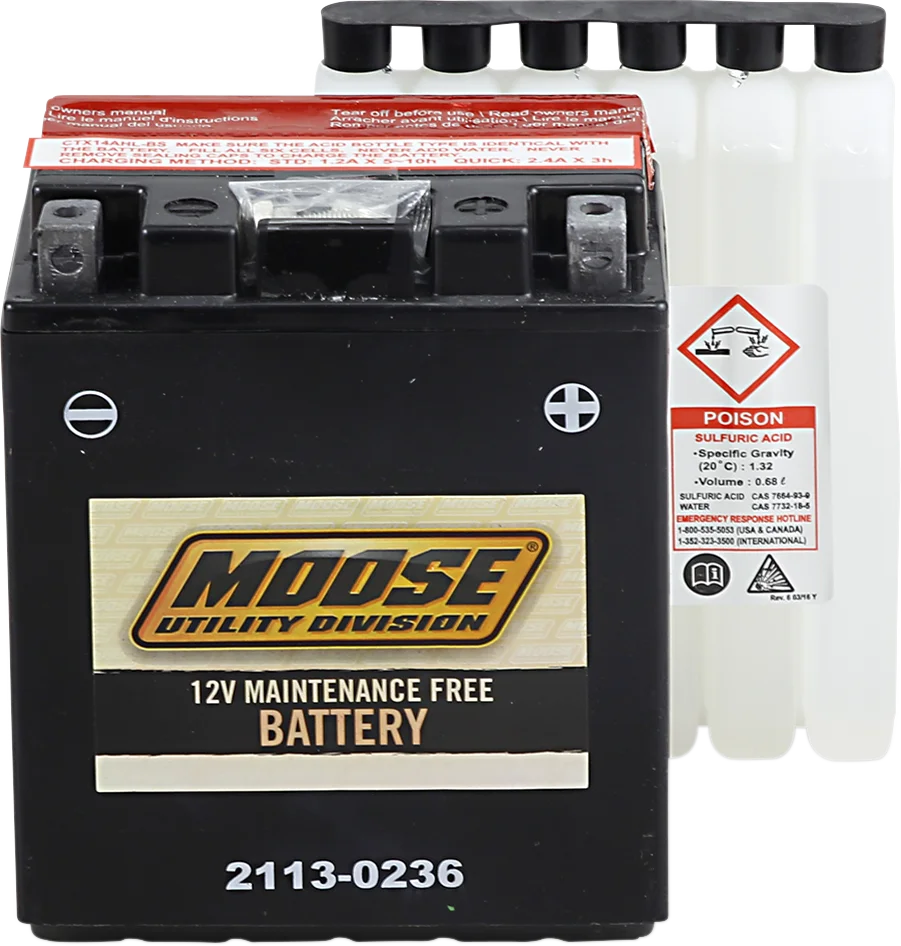 Moose Offroad AGM Battery - YTX14AHL-BS MTX14AHL-BS - Main Product View