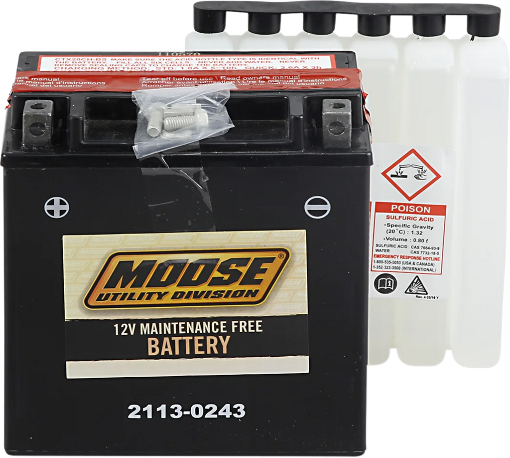 Moose Offroad AGM Battery - YTX20CH-BS MTX20CH-BS - Main Product View