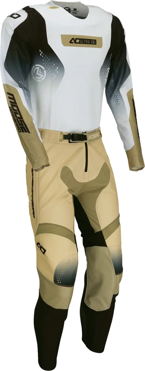 Moose Offroad Alpha One Jersey - Tan/Black - Small 2910-8801 - Side View