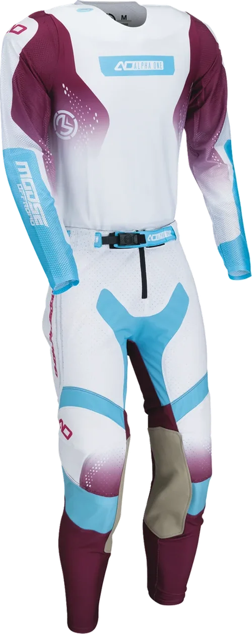 Moose Offroad Alpha One Jersey - White/Purple - Small 2910-8815 - Back View