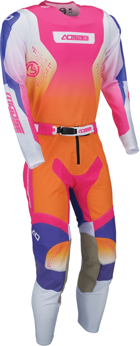 Moose Offroad Alpha One Pants - Orange/Purple - US 26 Slim 2901-12943 - Side View