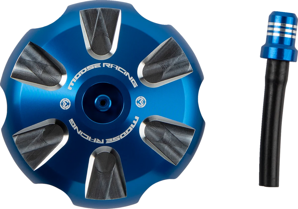 Moose Offroad Aluminum Gas Cap - Blue - T03-5116L fits Sherco - Main Product View