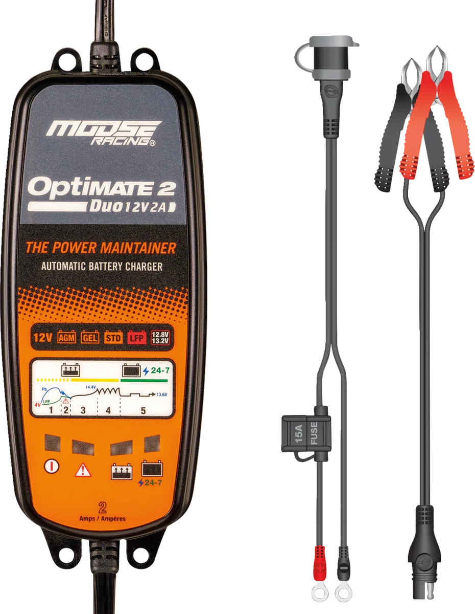 Moose Offroad Battery Charger/Maintainer - Optimate 2 Duo TM-555 - Additional View 6