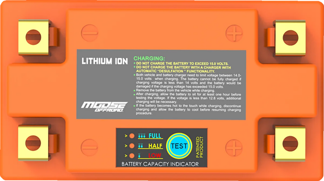 Moose Offroad Battery - Lithium LiFePO4 - 3HUTX14AHQ-FP HUTX14AHQ-FP - Back View