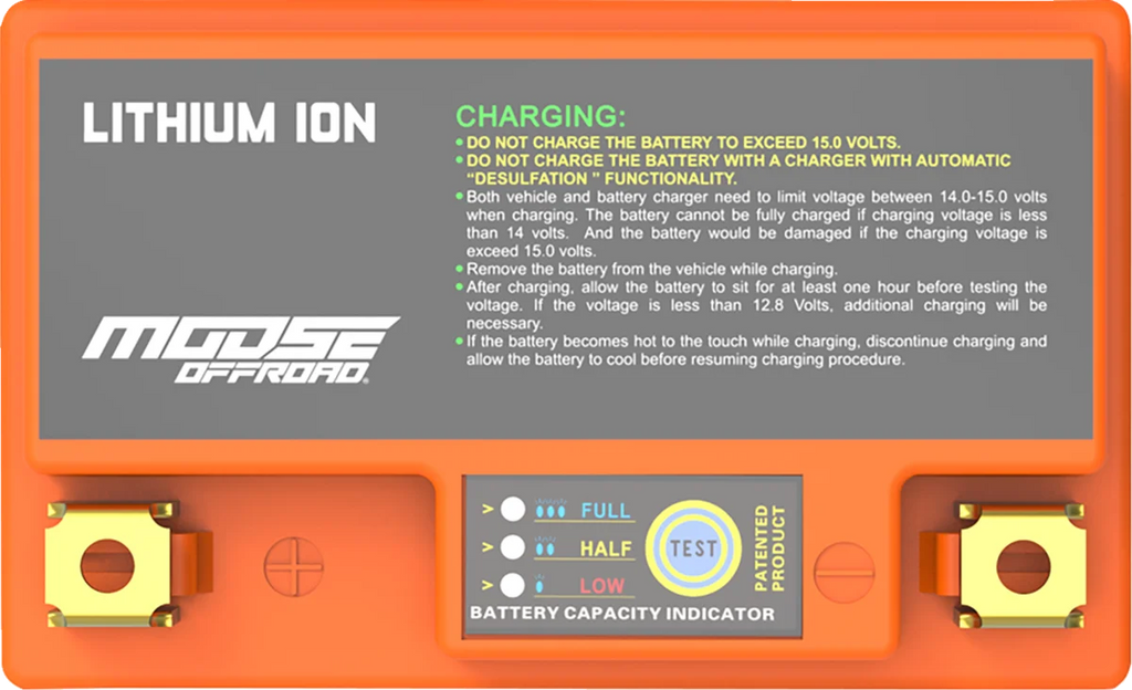 Moose Offroad Battery - Lithium LiFePO4 - HUTZ75-FP HUTZ7S-FP - Back View