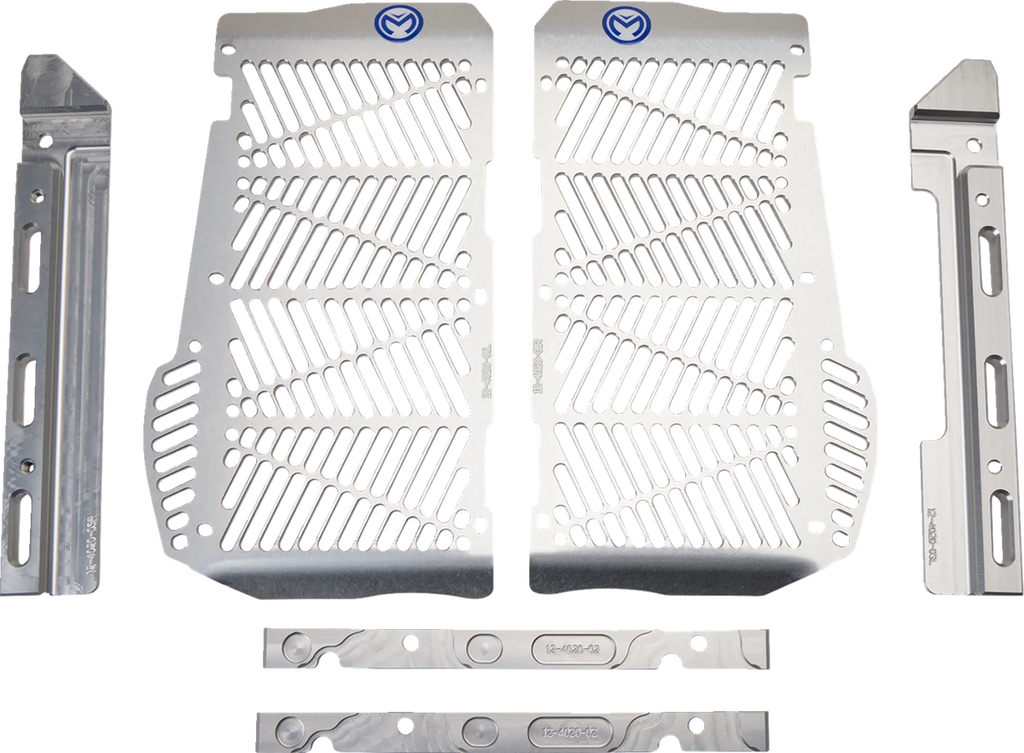 Moose Offroad Billet Radiator Guards - Silver 12-4020 fits Beta - Main Product View