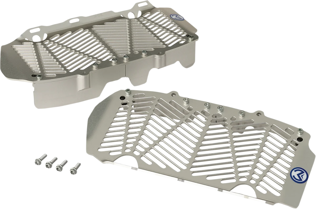 Moose Offroad Billet Radiator Guards - Silver 12-4024 fits Beta - Detail View