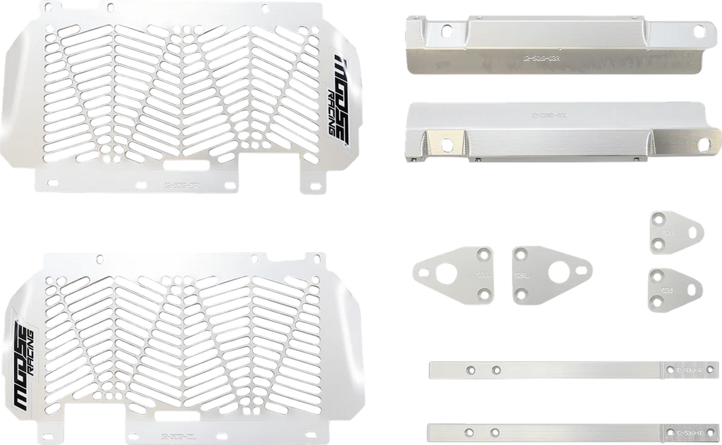 Moose Offroad Billet Radiator Guards - Silver 12-5019 fits Yamaha - Main Product View