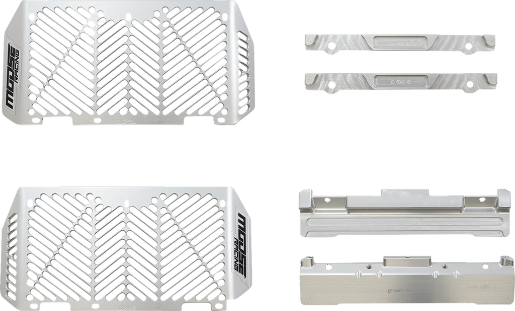 Moose Offroad Billet Radiator Guards - Silver 12-5102 fits Yamaha - Main Product View