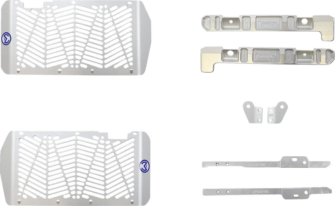 Moose Offroad Billet Radiator Guards - Silver 12-5102 fits Yamaha - Detail View