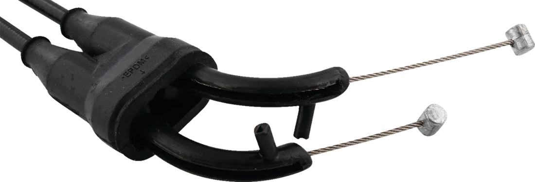Moose Offroad Black Vinyl Throttle Cable - Stock Length - 45-1279 fits Honda CRF - Installation View