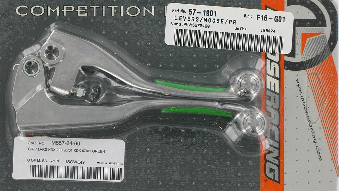 Moose Offroad Competition Lever Set - Green 1SGWE49 - Side View