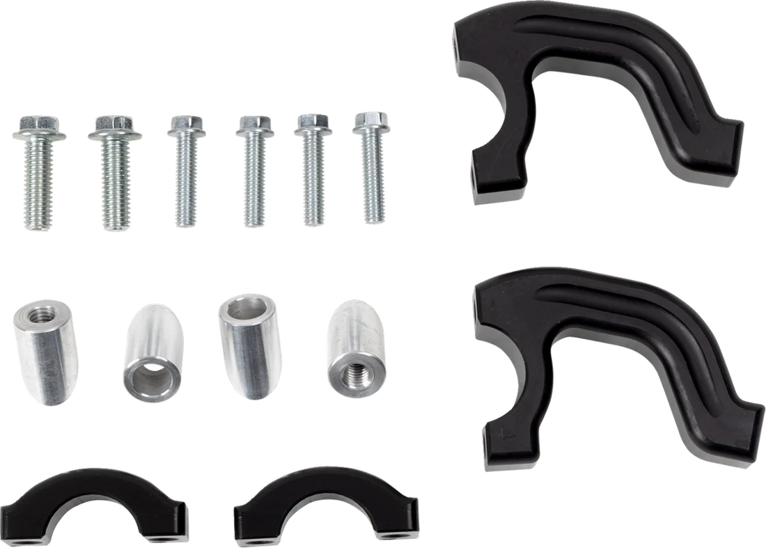 Moose Offroad Evo 2 Black Debris Deflectors with Tapered Clamp Set 50-5218B - Side View