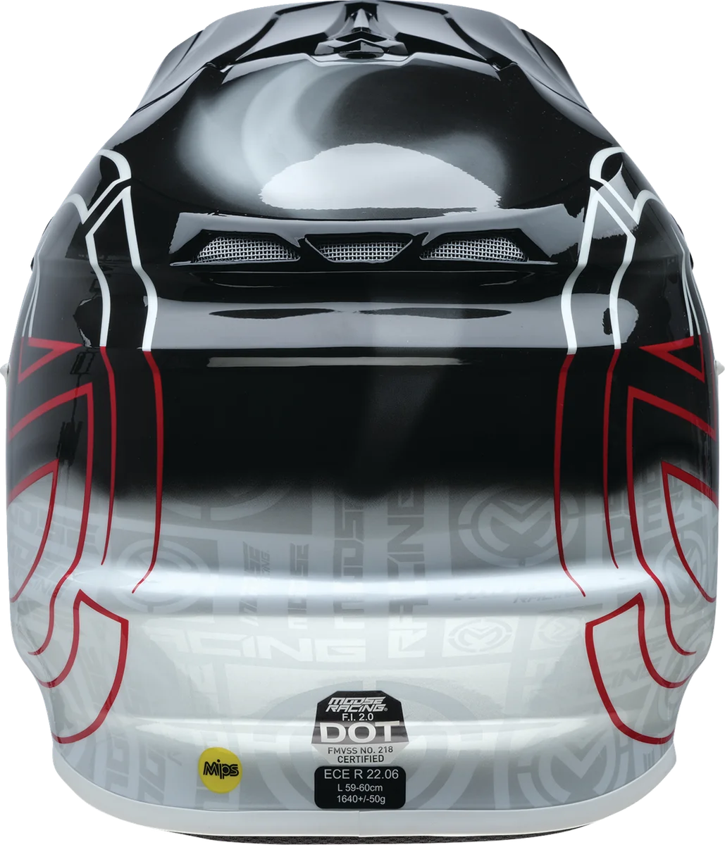 Moose Offroad F.I. 2.0 Helmet - Deceit - MIPS® - Black/Red - Small 0110-7990 - Back View