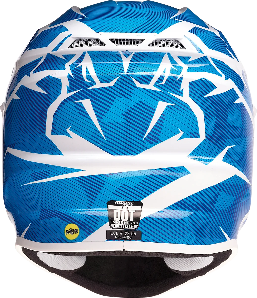 Moose Offroad F.I. Helmet - Agroid Camo - MIPS® - Blue/White - 2XL 0110-7771 - Back View