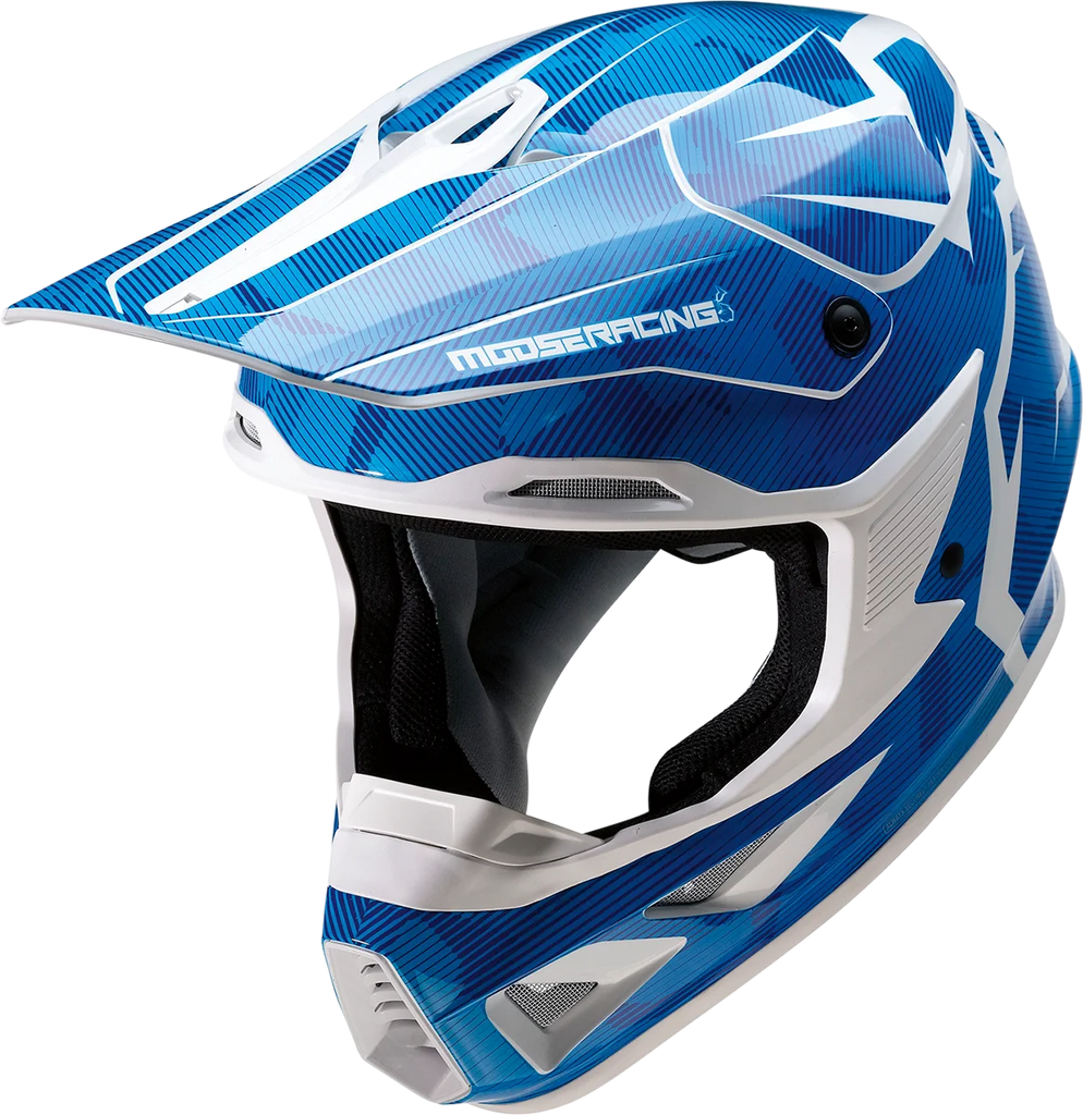 Moose Offroad F.I. Helmet - Agroid Camo - MIPS® - Blue/White - Small 0110-7767 - Installation View