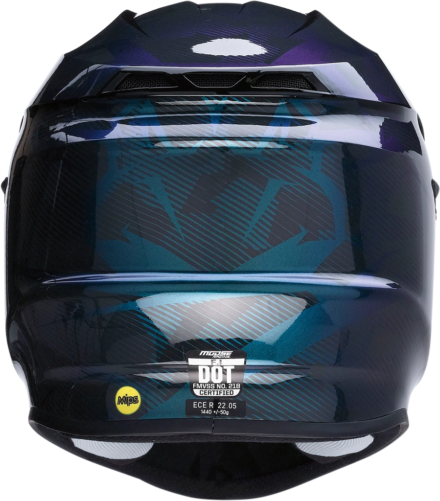 Moose Offroad F.I. Helmet - Agroid Camo - MIPS® - Iridescent Blue - Medium 0110-7754 - Side View