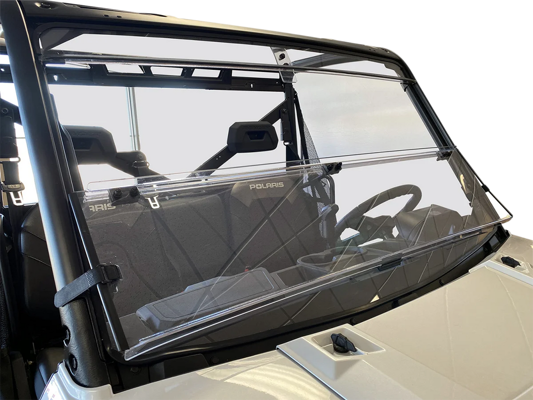 Moose Offroad Full Folding Windshield - Deluxe - V000265-12200M fits Ranger - Side View