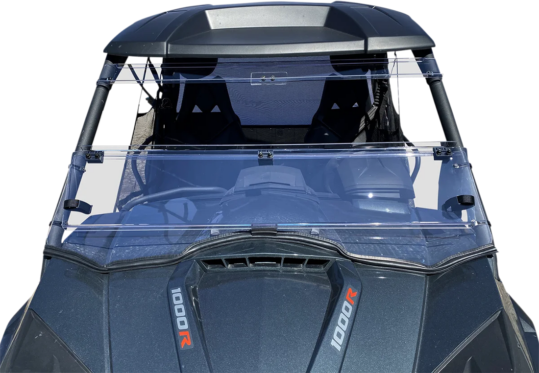 Moose Offroad Full Folding Windshield - Deluxe - V000269-12200M fits Commander - Back View
