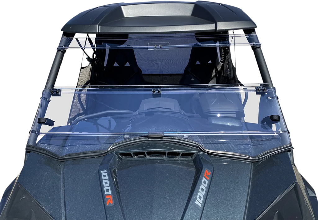 Moose Offroad Full Folding Windshield - Deluxe - V000269-12200M fits Commander - Back View