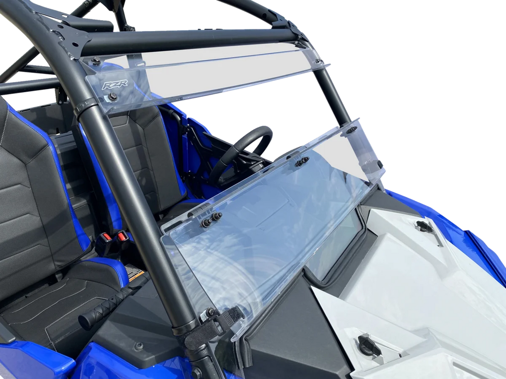 Moose Offroad Full Folding Windshield - Deluxe - V000291-12200M fits RZR Trail - Side View