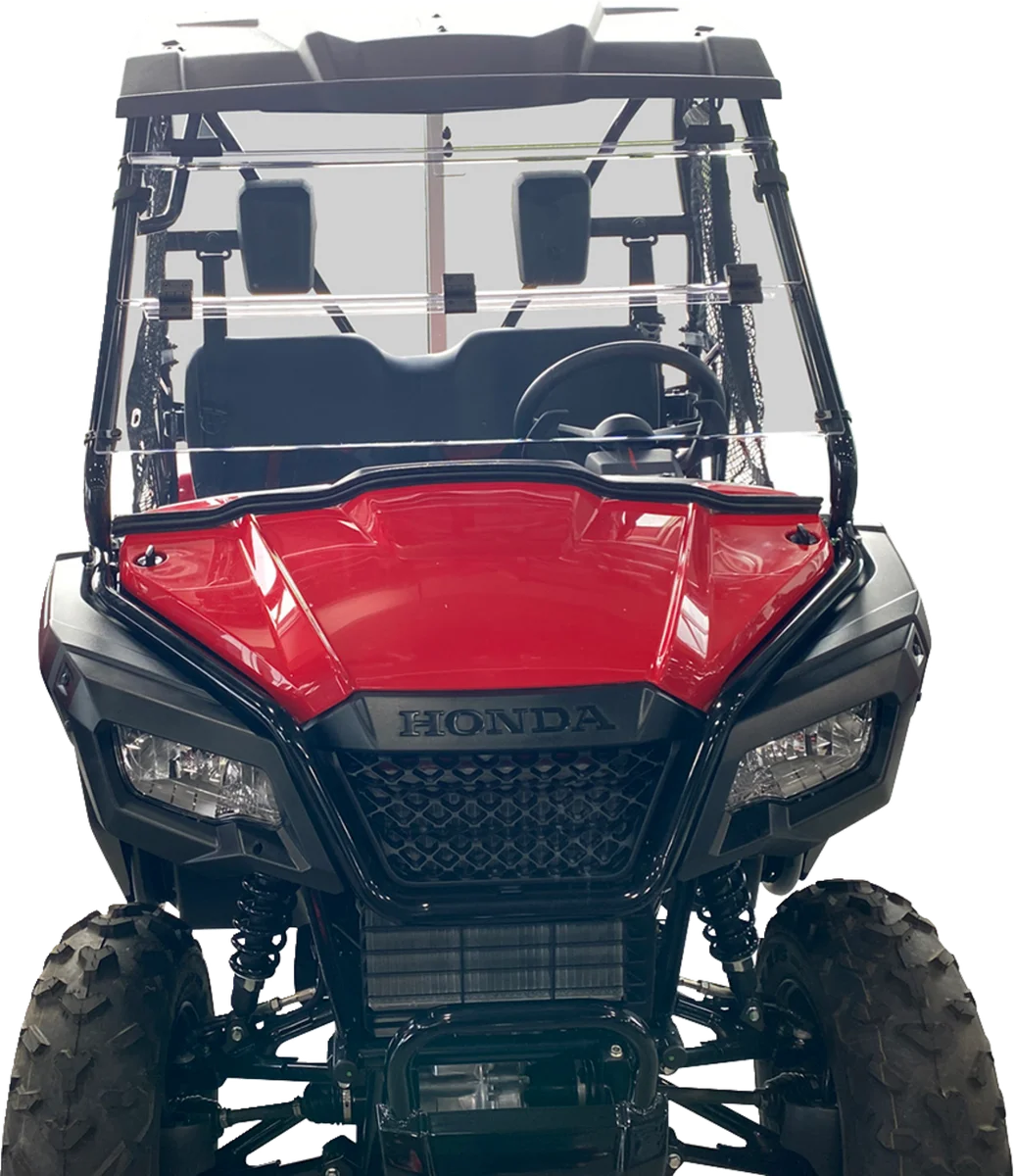 Moose Offroad Full Folding Windshield - Deluxe - V000351-12200M fits Pioneer - Back View