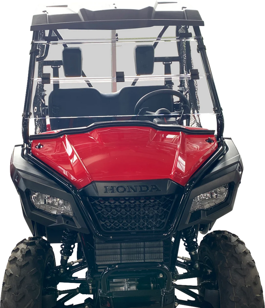 Moose Offroad Full Folding Windshield - Deluxe - V000351-12200M fits Pioneer - Back View