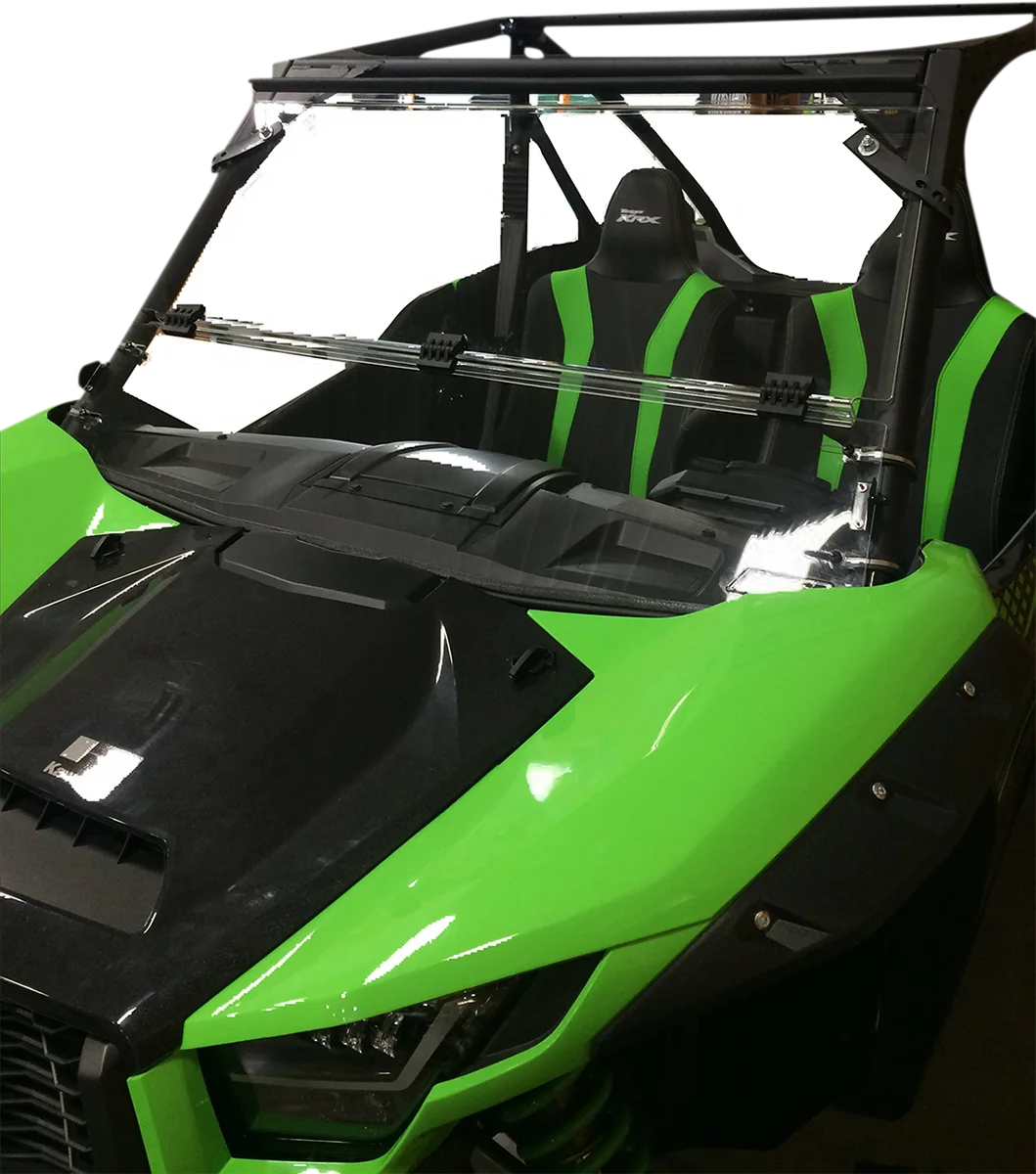 Moose Offroad Full Folding Windshield - KRX LEMA100-0048 - Side View